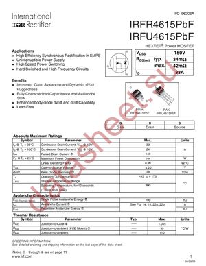 IRFR4615PBF datasheet  